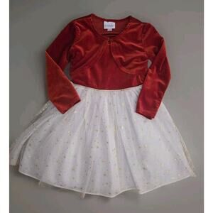 FRAIS Holiday Red Velvet Tulle Christmas Dress 2 piece Size‎ 4T - MC1